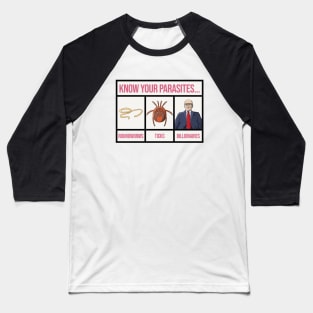 Know Your Parasites - Anti Billionaire Baseball T-Shirt